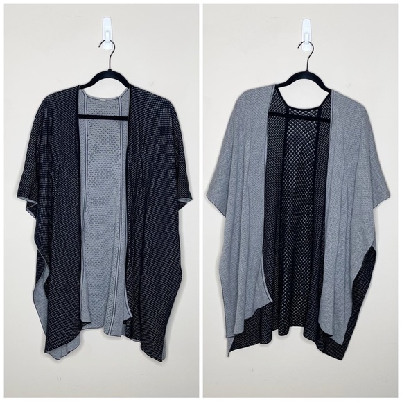 lululemon athletica Sweaters - Lululemon Sweater Shawl Wrap Reversible Gray And Black